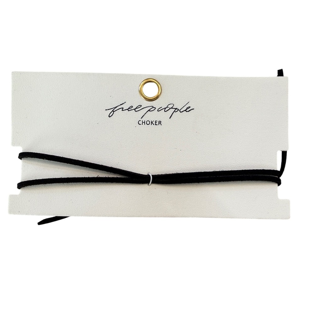 Free People Black Suede Wrap Choker Necklace Long Tie Cord NWT